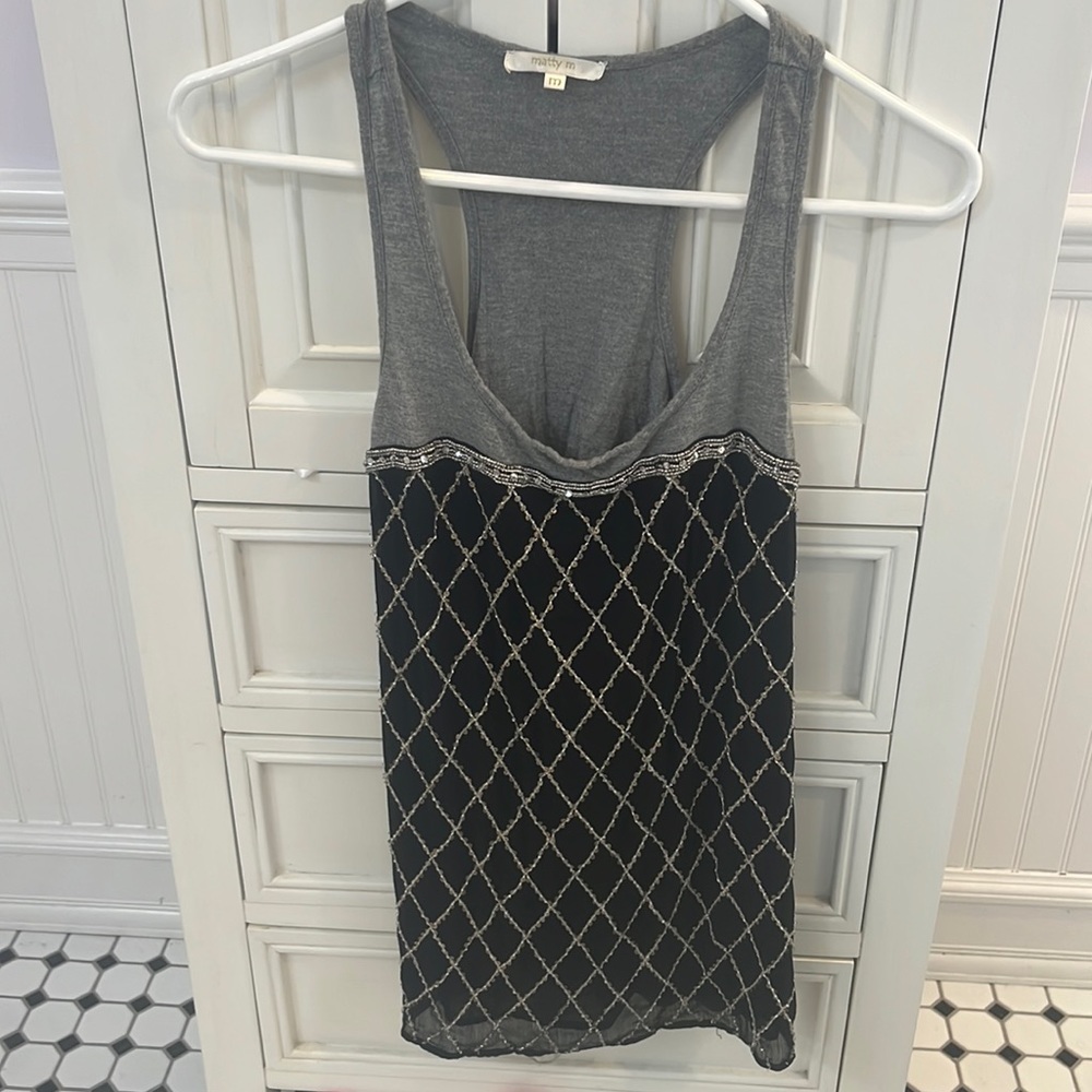 Beaded and Sequin Tank Top